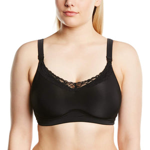 A softcup, drop cup, nursing bra from Heidi Klum. Great support and nursing convenience in the best color for a new mother, black! Style H71-135.
