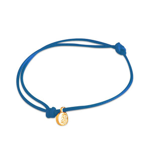 st8te Handmade Blue and Gold Rope Bracelet with Charm | Adjustable Rope Slider