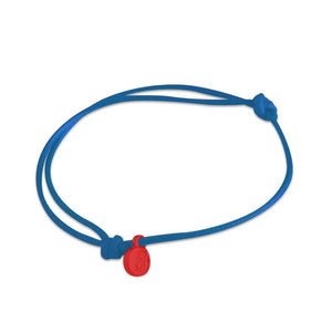 st8te Handmade Blue and Red Rope Bracelet with Charm | Adjustable Rope Slider