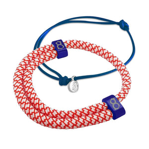 st8te Handmade Red, White & Blue Bracelet Stack | Adjustable Rope