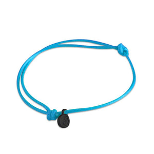 st8te Handmade Light Blue Bracelet with Charm | Adjustable Rope Slider