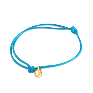 st8te Handmade Light Blue Bracelet with Charm | Adjustable Rope Slider