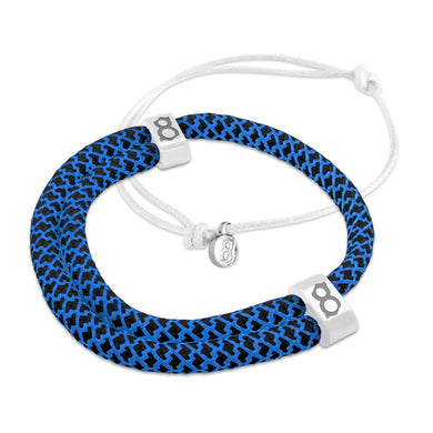 st8te Handmade Blue & White Bracelet Stack | Adjustable Sliders