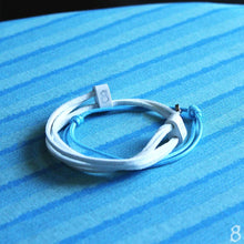 st8te Handmade White & Blue Leather Bracelet Stack | Adjustable Slider