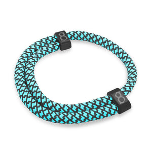 st8te Handmade "Robin" Blue & Black Rope Bracelet, Adjustable Slider