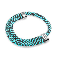 st8te Handmade "Robin" Blue & Black Rope Bracelet, Adjustable Slider