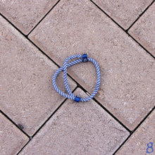st8te Handmade "Royal" Blue & White Rope Bracelet, Adjustable Slider