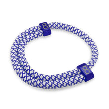 st8te Handmade "Royal" Blue & White Rope Bracelet, Adjustable Slider