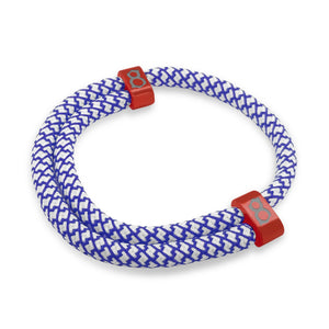 st8te Handmade "Royal" Blue & White Rope Bracelet, Adjustable Slider