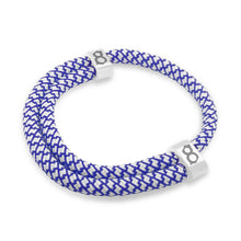 st8te Handmade "Royal" Blue & White Rope Bracelet, Adjustable Slider