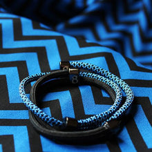 st8te Handmade "Midnight" Blue & Black Rope Bracelet Adjustable Slider