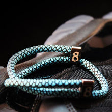 st8te Handmade "Robin" Blue & Black Rope Bracelet, Adjustable Slider